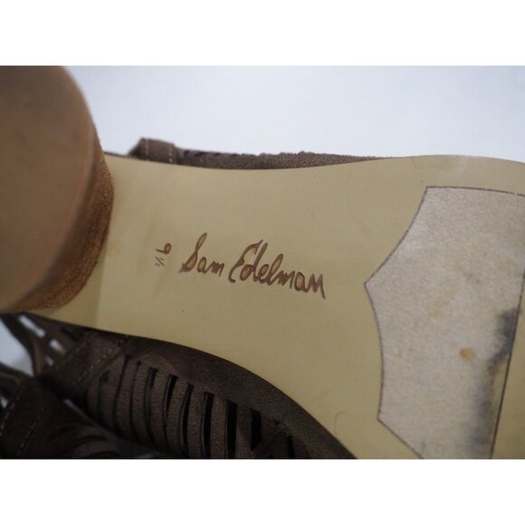 Sam Edelman Rocco Brown Suede Cutout Lace Up Block Heels, Size 9.5 (US) - Picture 11 of 14
